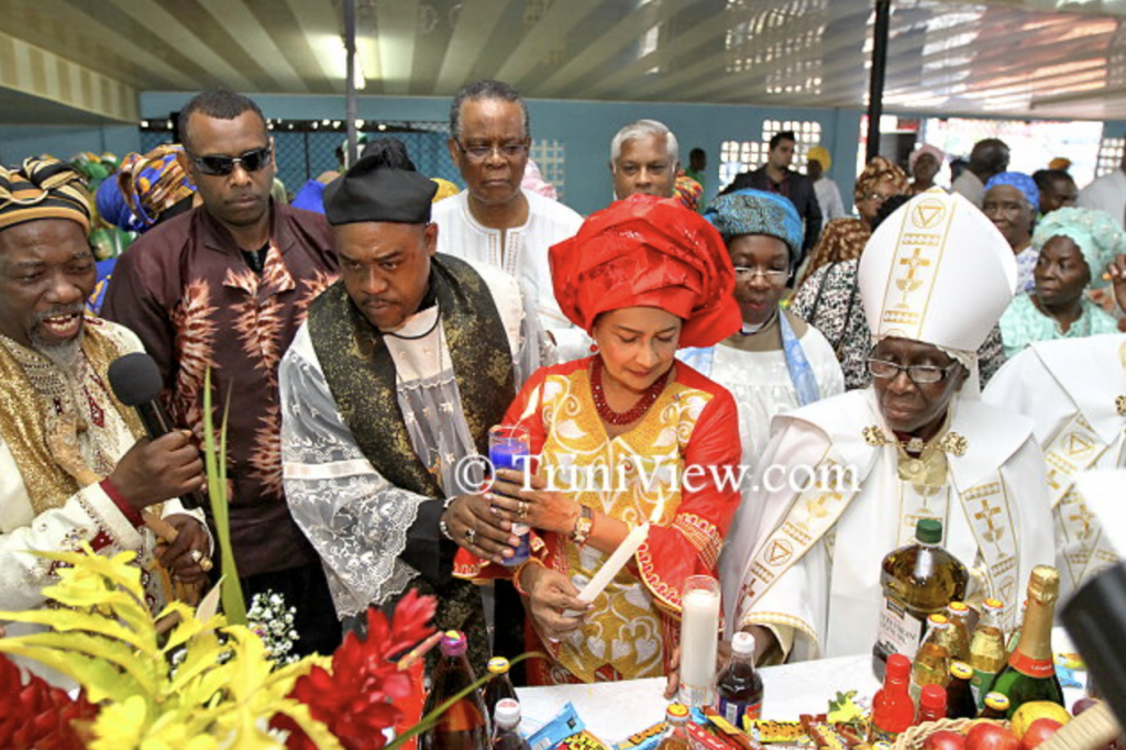 Former Prime Minister Kamla Persad Bissessar celebrates Shouter Baptist Liberation Day