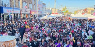 A section of the crowd in Liberty Avenue