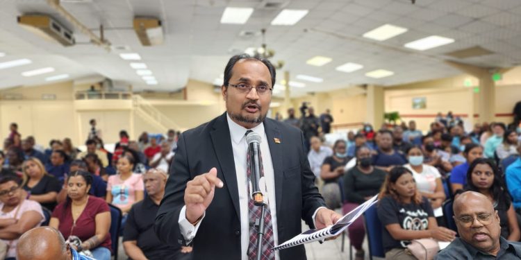 Member of Parliament Dinesh Rambally addressed public hearing on RIC in Trinidad.