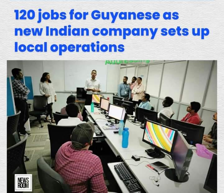 A new company from India sets up operations in Guyana. It will hire 120 Guyanese.