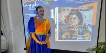 Chandranie Persaud, student of the Indian Cultural Centre doing a Kathak dance