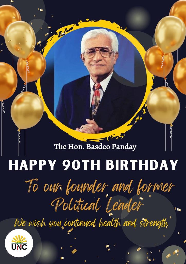 HAPPY 90TH BIRTHDAY BASDEO PANDAY