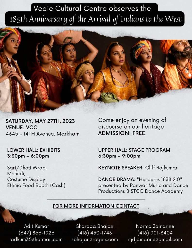 Vedic Cultural Center Toronto Observes Indian Arrival 