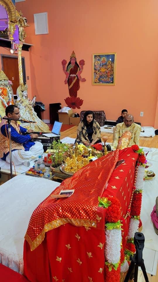 Vishnu Mahadeo in Puja at Lakshmi Narayan Mandir in Richmond Hill, NY