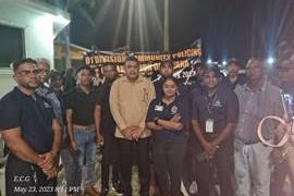 Candle Light Vigil in Leonara, Guyana for Arson Fire Victims