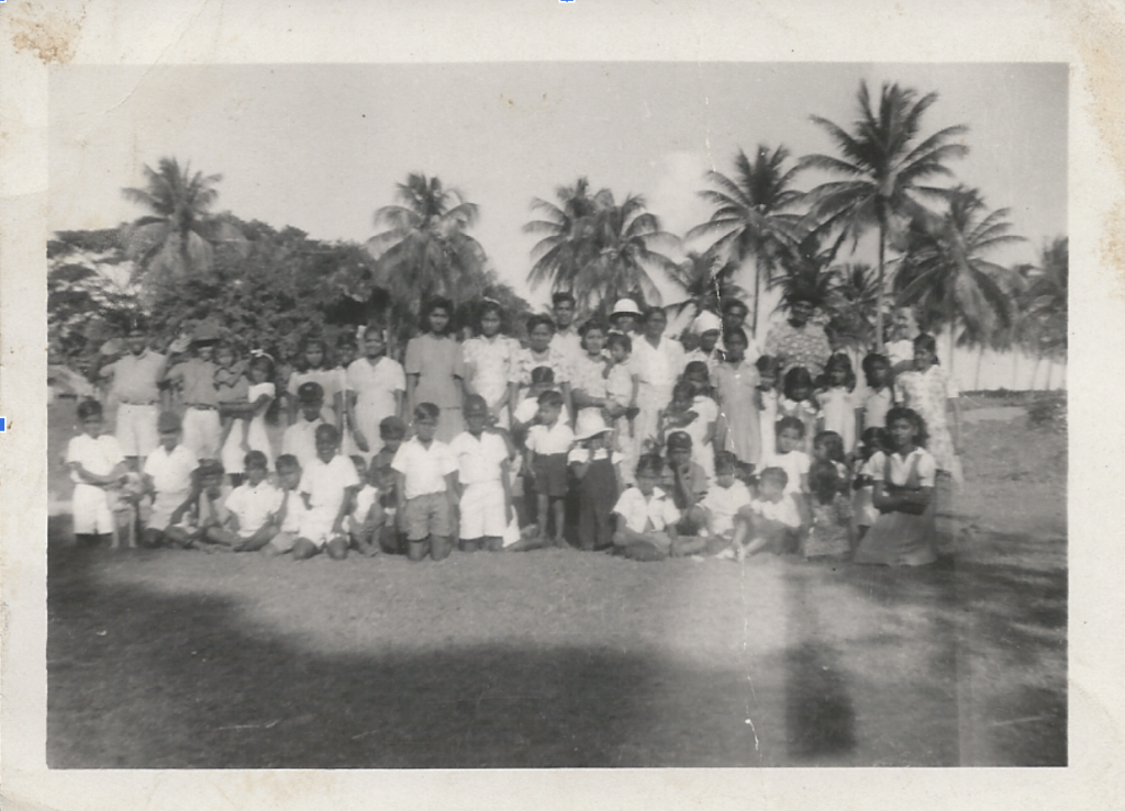 (Picture of Akashwani Sunday School group taken by Ms Sara Cameron, Canadian Mission volunteer fromNova Scotia in the 1940s, and provided by her daughter Mary Schofield.)