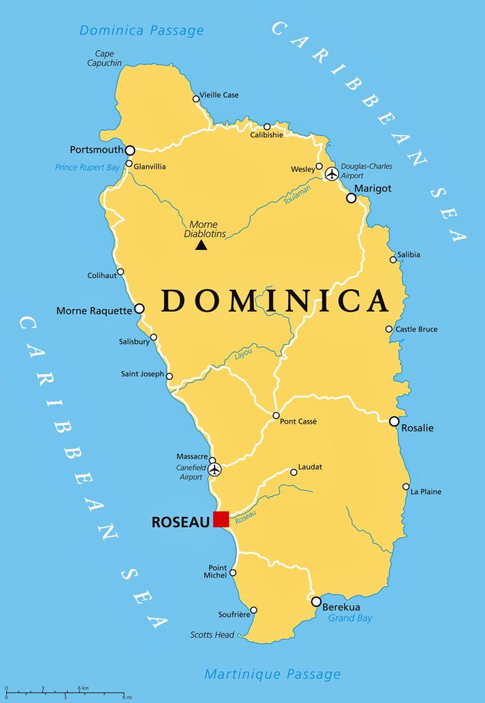 Dominica Political Map