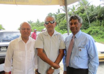 Yesu Persaud, Brindsley Samaroo and Ashook Ramsaran at Indian Arrival Day 2013 in Highbury, Guyana
