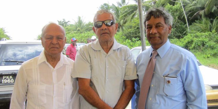 Yesu Persaud, Brindsley Samaroo and Ashook Ramsaran at Indian Arrival Day 2013 in Highbury, Guyana