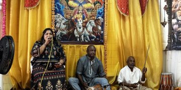 Pictorials of Bhagwatam at Vishnu Mandir Barataria