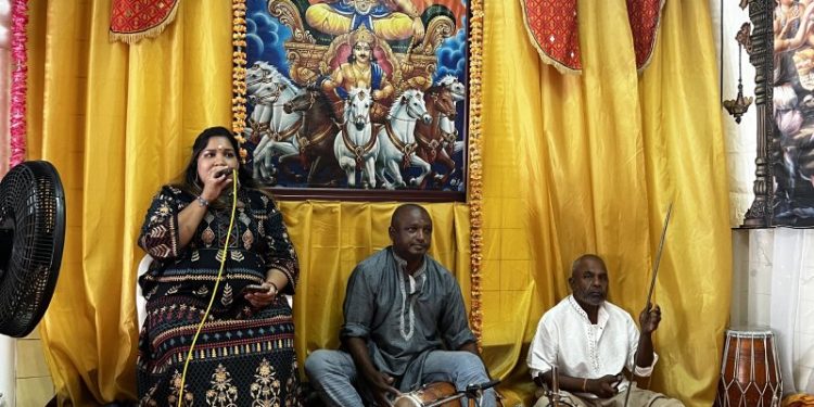 Pictorials of Bhagwatam at Vishnu Mandir Barataria