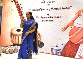 Aparna Sreedhar performing at the Indian Consulate on July 2, 2023