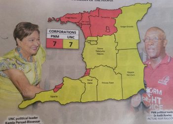 Map showing the distribution of votes