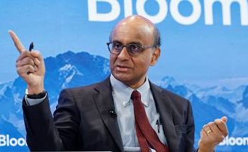 Tharman Shanmugaratnam, chairman of the Monetary Authority of Singapore (MAS), during a panel session on day two of the World Economic Forum (WEF) in Davos, Switzerland, on Wednesday, Jan. 18, 2023. The annual Davos gathering of political leaders, top executives and celebrities runs from January 16 to 20. Photographer: Stefan Wermuth/Bloomberg via Getty Images