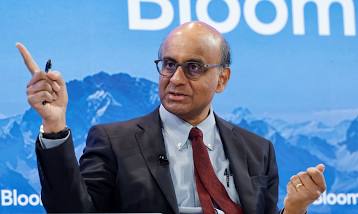 Tharman Shanmugaratnam, chairman of the Monetary Authority of Singapore (MAS), during a panel session on day two of the World Economic Forum (WEF) in Davos, Switzerland, on Wednesday, Jan. 18, 2023. The annual Davos gathering of political leaders, top executives and celebrities runs from January 16 to 20. Photographer: Stefan Wermuth/Bloomberg via Getty Images