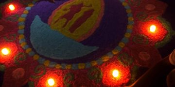 QUEEN’S COLLEGE’S  HINDU SOCIETY WINs 4th AT THE DHARMIC RANGOLI COMPETITION