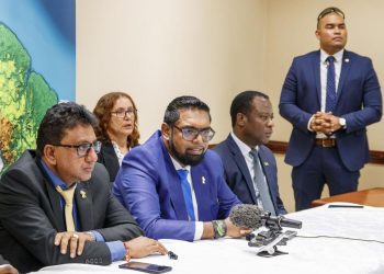 AG Nandlall on left of President Ali