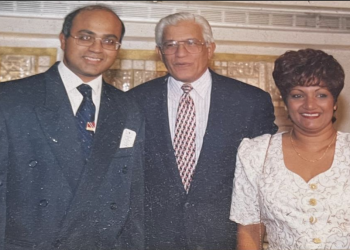 Dr Bisram with PM Panday and First Lady Oma