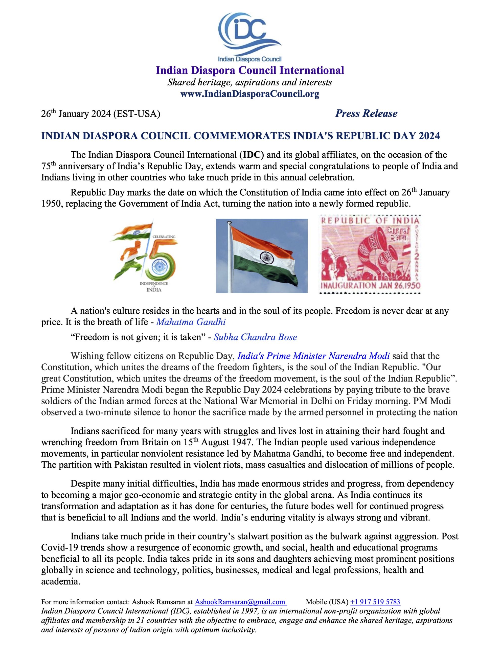 INDIAN DIASPORA COUNCIL COMMEMORATES INDIA S REPUBLIC DAY 2024   INDIAN DIASPORA COUNCIL COMMEMORATES INDIAS REPUBLIC DAY 2024 Scaled 