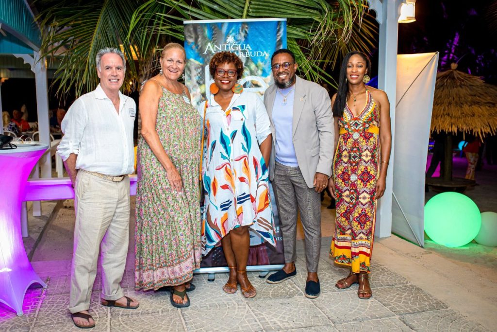 Pictured: Marketing-John Cather (Elite Island Resort), Director of Product-Sherrie Ault (Elite Island Resort), Executive Director-Patrice Simon (ABHTA), CEO-Colin C. James (ABTA), Director of Tourism, UK & Europe-Cherrie Obsorne