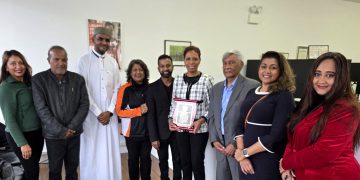 Photo From left to right: Rhonda Binda, Faiuze Ali, Imam Safraz Bacchus, Jeany Persaud, Richard David, Speaker Adrienne Adams, Ashook Ramsaran, Dr. Nicole Bissessar, and Lakshmee Singh.