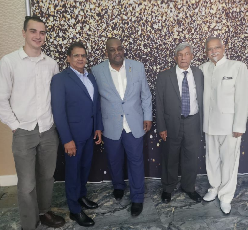 (l-r) Ben Jacob, Fazal Yussuff (Guyana Diaspora Unit Representative),John Campbell, Ashook Ramsaran and Guyanese film Maker Kishore Seunarine (“Echos from the Plantation”)